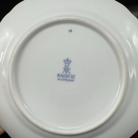 AK Kaiser Germany Porcelain Dish Plate 6inch Plates Dishes Yellow Flowers Set 3 - Picture 7 of 11